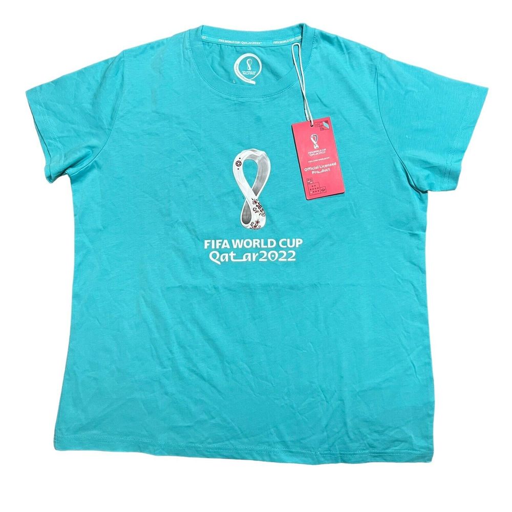FIFA World Cup 2022 Qatar Official Emblem Short Sleeve T Shirt Size Large